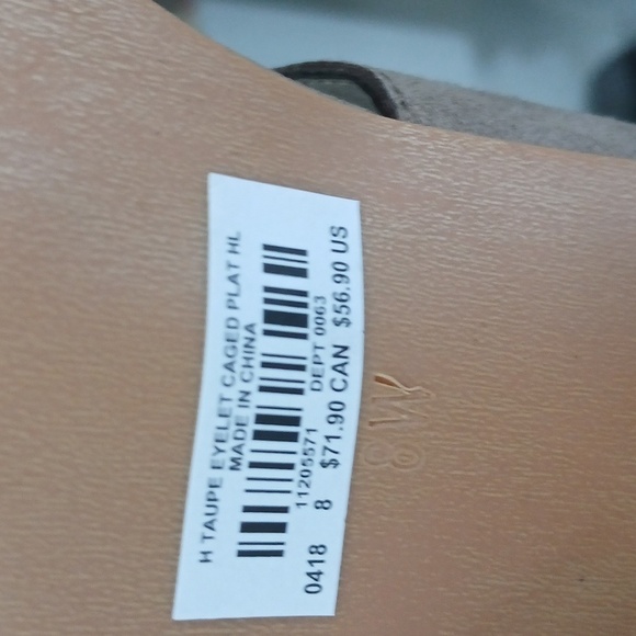 Torrid H taupe eyelet caged plat heels - Picture 10 of 11